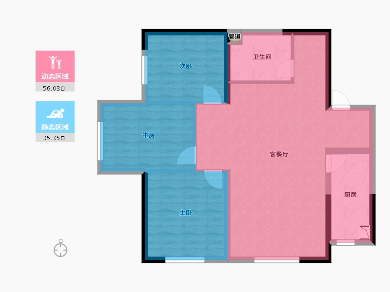 辽宁省-沈阳市-中南上悦城北海街（2,1）号楼103m²-82.41-户型库-动静分区