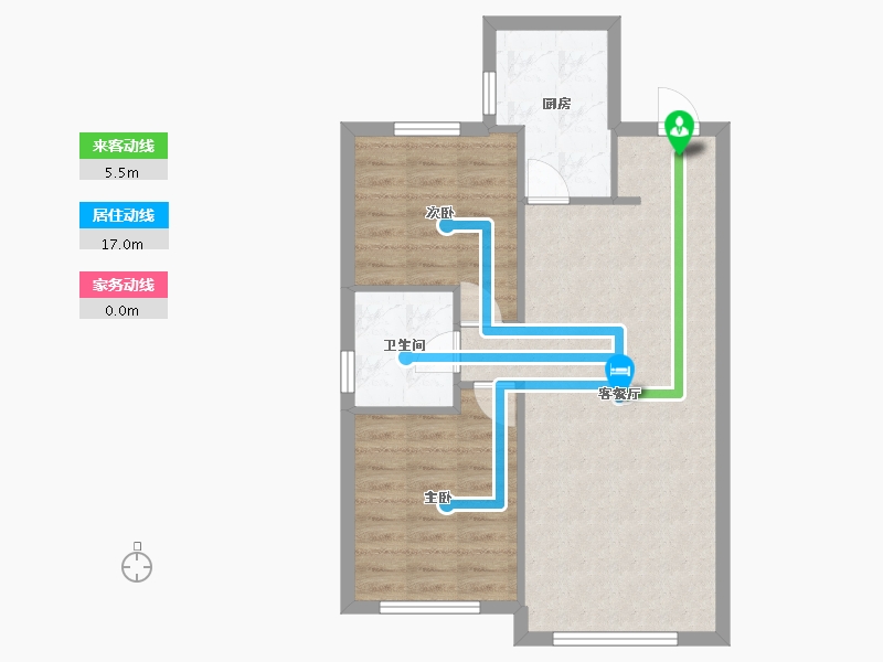 辽宁省-沈阳市-保利茉莉公馆85m²-64.37-户型库-动静线