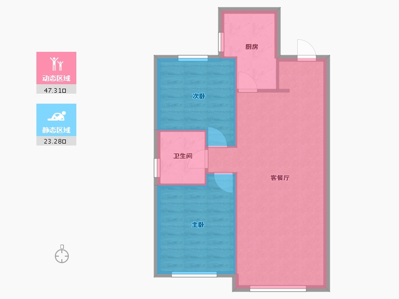 辽宁省-沈阳市-保利茉莉公馆85m²-64.37-户型库-动静分区