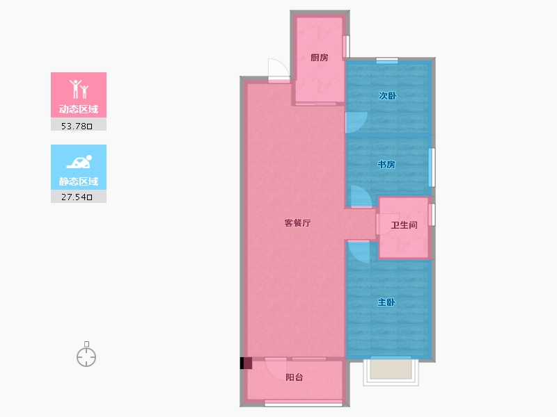 辽宁省-沈阳市-碧桂园御品砂南路16-1（G1)105m²-74.01-户型库-动静分区