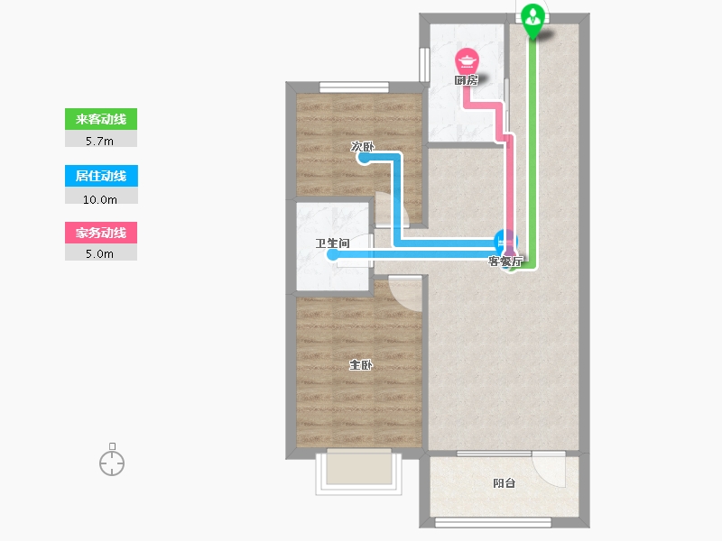 辽宁省-沈阳市-碧桂园御品砂南路16-1（G1)89m²-63.24-户型库-动静线