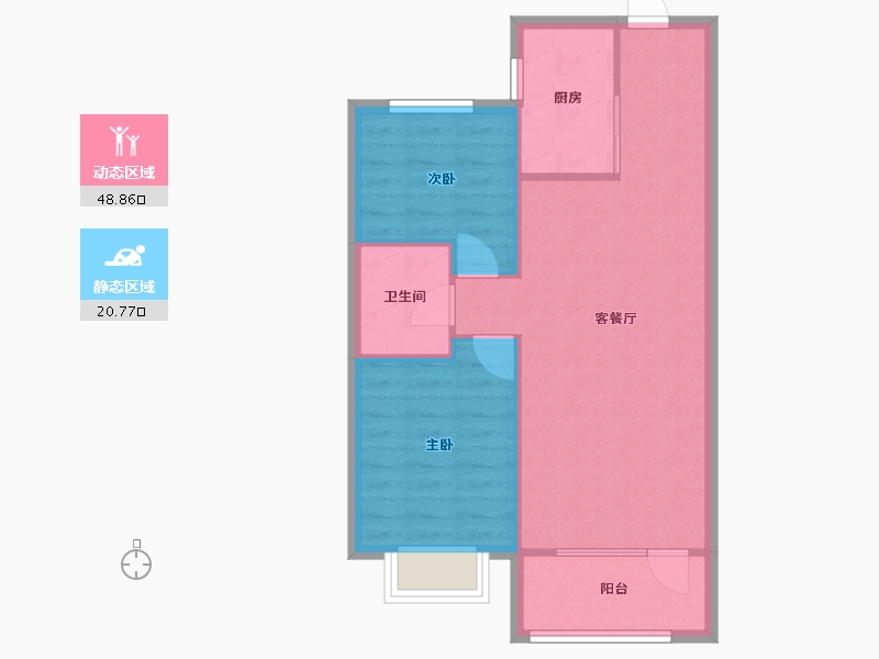 辽宁省-沈阳市-碧桂园御品砂南路16-1（G1)89m²-63.24-户型库-动静分区