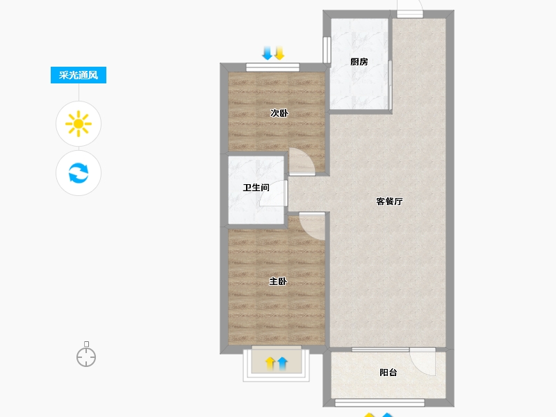 辽宁省-沈阳市-碧桂园御品砂南路16-1（G1)89m²-63.24-户型库-采光通风