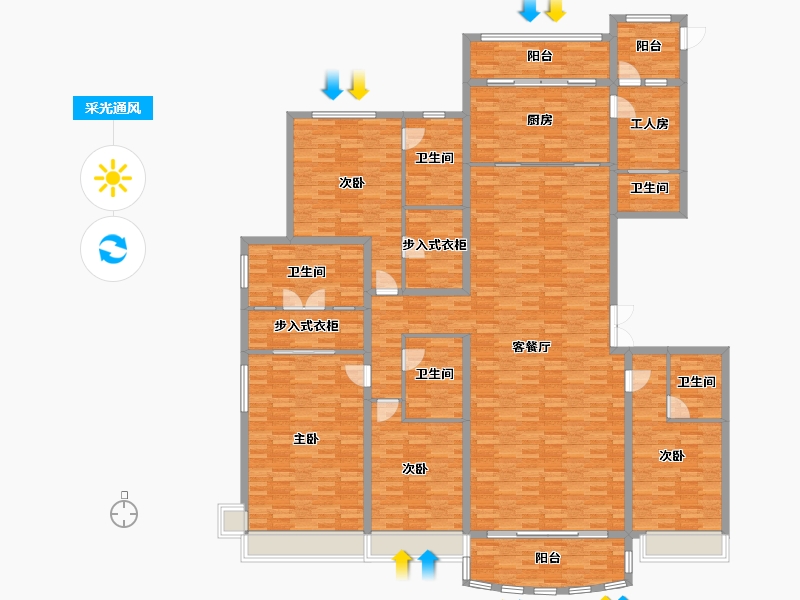 辽宁省-沈阳市-星河湾-240.97-户型库-采光通风