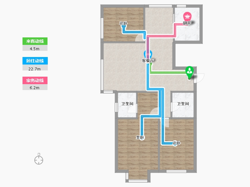 辽宁省-沈阳市-富海澜湾半岛长白南路（B8,B7）号楼123m²-88.35-户型库-动静线