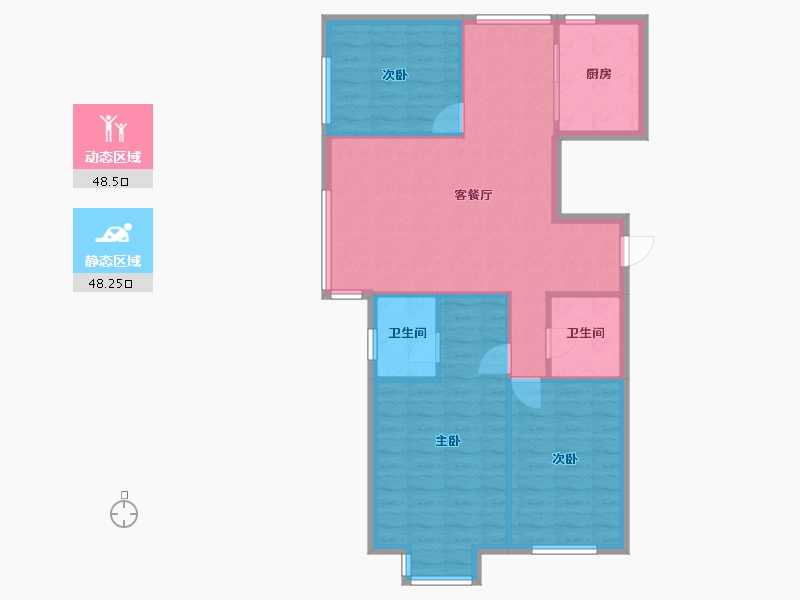 辽宁省-沈阳市-富海澜湾半岛长白南路（B8,B7）号楼123m²-88.35-户型库-动静分区