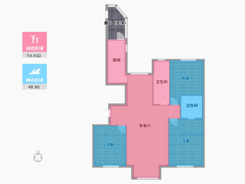 辽宁省-沈阳市-富海澜湾半岛长白南路330-21号楼（B5）143m²-104.42-户型库-动静分区