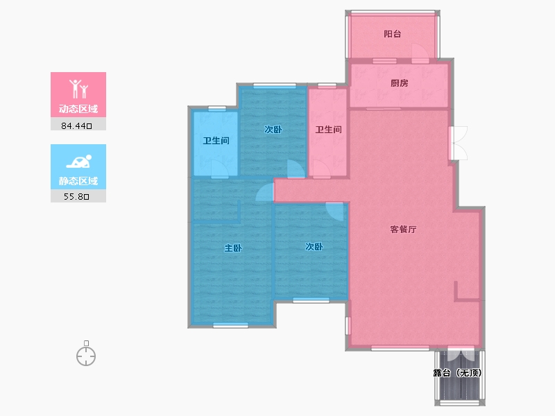 辽宁省-沈阳市-富海澜湾半岛长白南路（A4,A11,A6)号楼153m²-133.11-户型库-动静分区