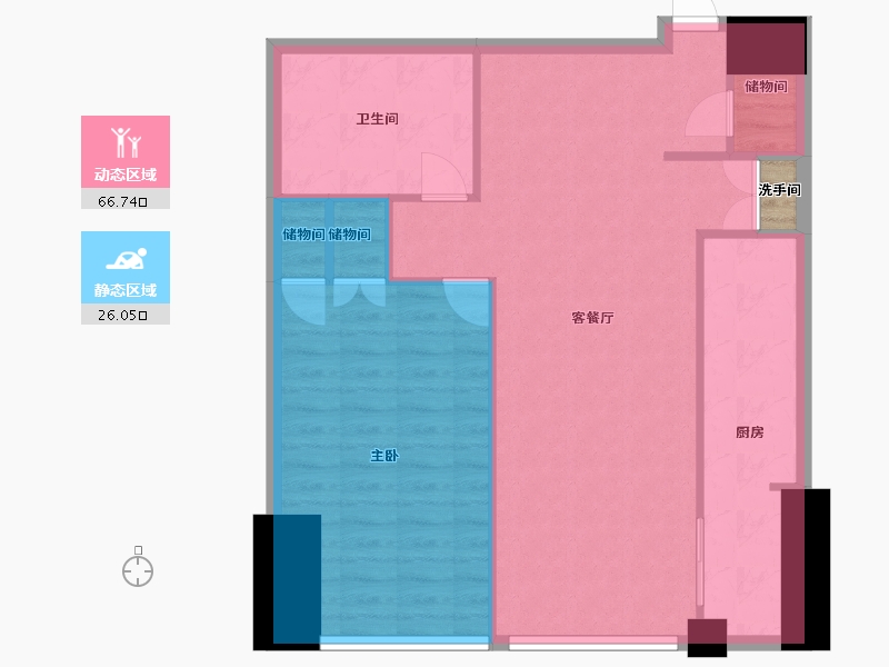 辽宁省-沈阳市-积水住宅裕沁府吉安路42-2号104m²-83.20-户型库-动静分区