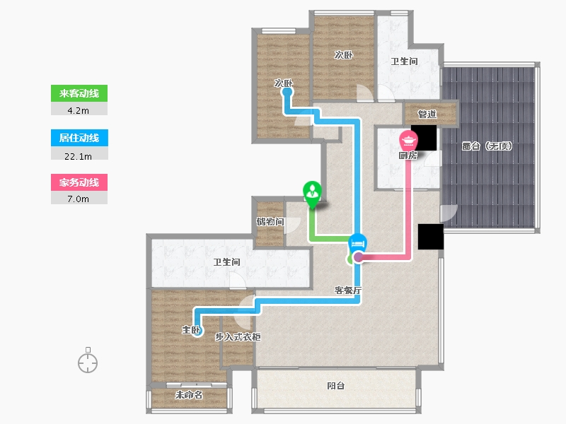 辽宁省-沈阳市-积水住宅裕沁府吉安路42-2号262m²-207.06-户型库-动静线