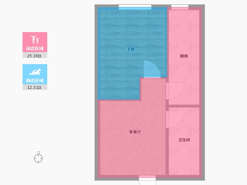 辽宁省-沈阳市-九洲御峯胜利南街189号（1）栋55m²-33.61-户型库-动静分区