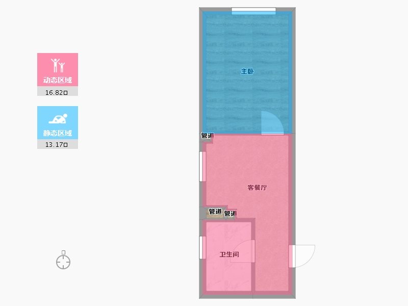 辽宁省-沈阳市-九洲御峯胜利南街189号（1）栋44m²-26.80-户型库-动静分区