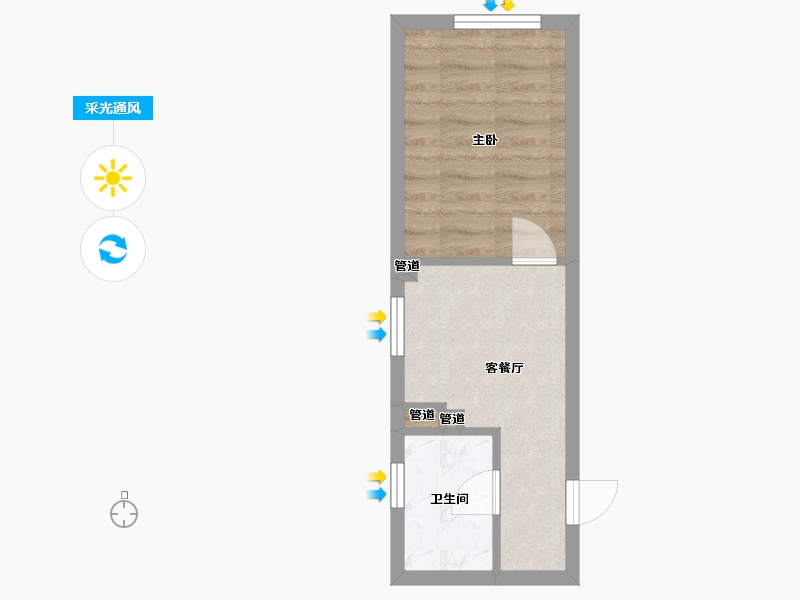 辽宁省-沈阳市-九洲御峯胜利南街189号（1）栋44m²-26.80-户型库-采光通风