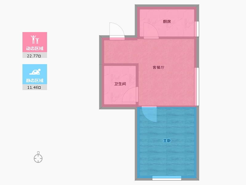 辽宁省-沈阳市-九洲御峯胜利南街189号（1）栋50m²-30.33-户型库-动静分区