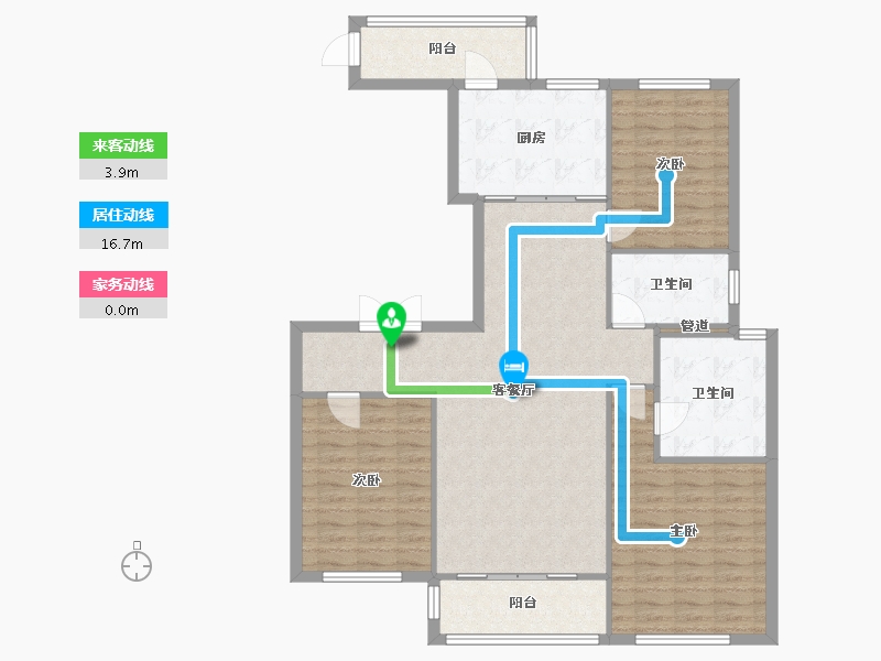 辽宁省-沈阳市-格林玫瑰湾长白三街6-5号（12号楼）145m²-113.77-户型库-动静线