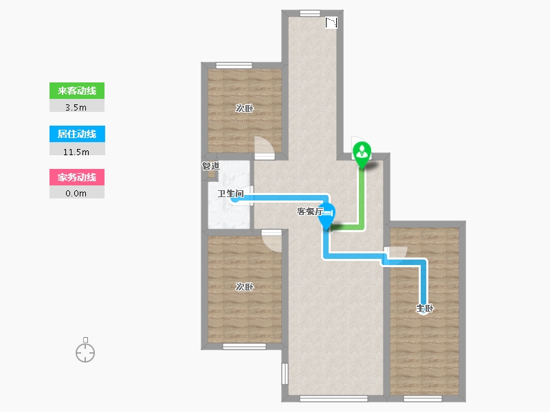 辽宁省-沈阳市-和平上河城胜利南街805-6号（22）110m²-90.25-户型库-动静线