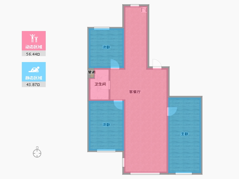 辽宁省-沈阳市-和平上河城胜利南街805-6号（22）110m²-90.25-户型库-动静分区