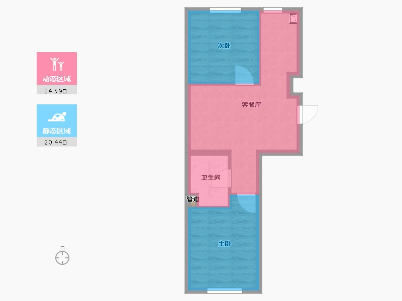 辽宁省-沈阳市-和平上河城胜利南街805-22号（18号楼）69m²-39.81-户型库-动静分区