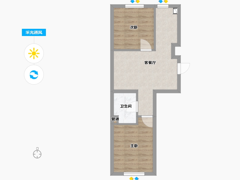 辽宁省-沈阳市-和平上河城胜利南街805-22号（18号楼）69m²-39.81-户型库-采光通风