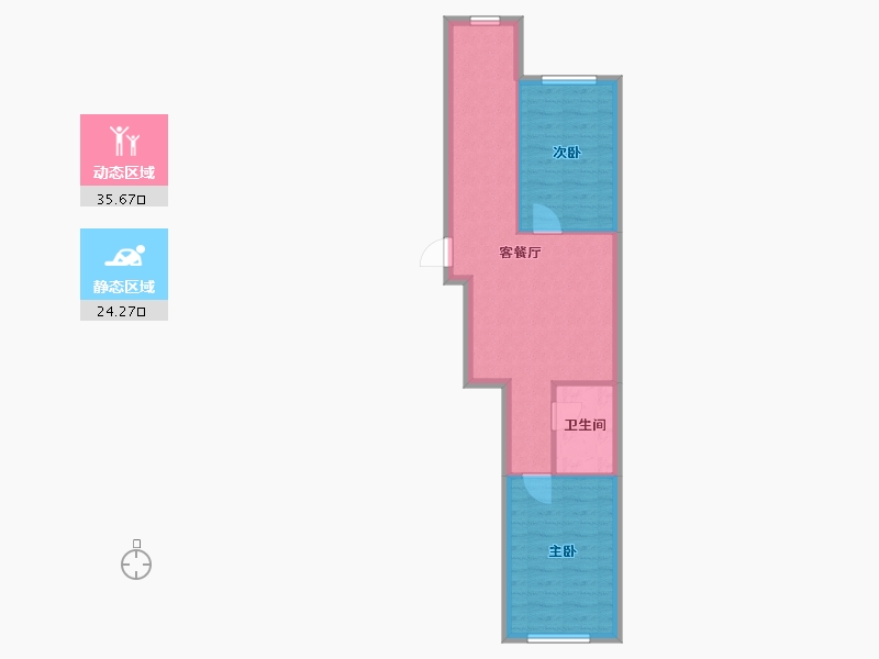 辽宁省-沈阳市-和平上河城胜利南街805-1号(16号楼）72m²-53.78-户型库-动静分区