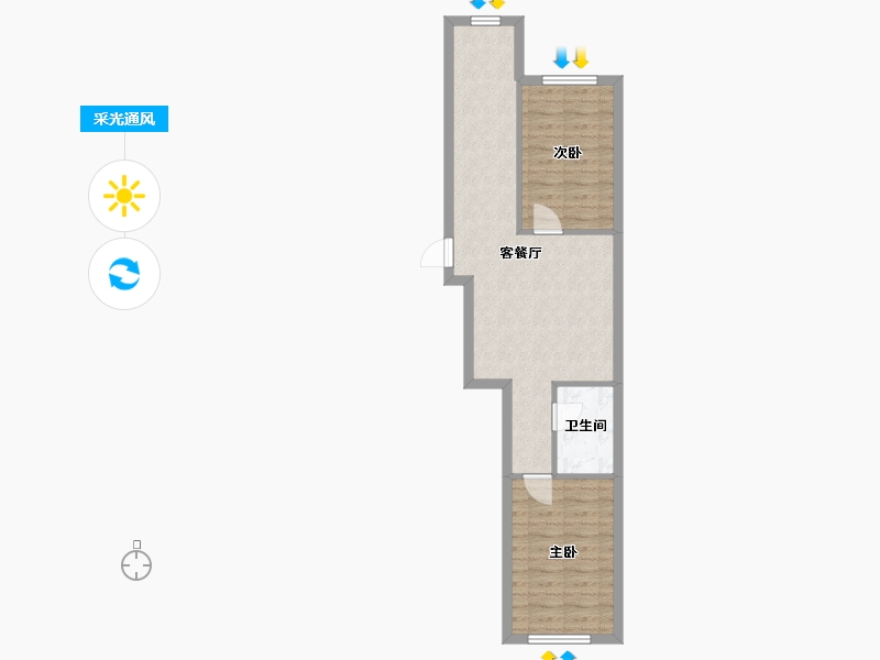 辽宁省-沈阳市-和平上河城胜利南街805-1号(16号楼）72m²-53.78-户型库-采光通风