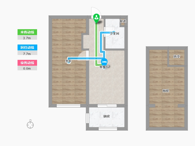 辽宁省-沈阳市-和平上河城胜利南街805-1号(16号楼）57m²-56.89-户型库-动静线