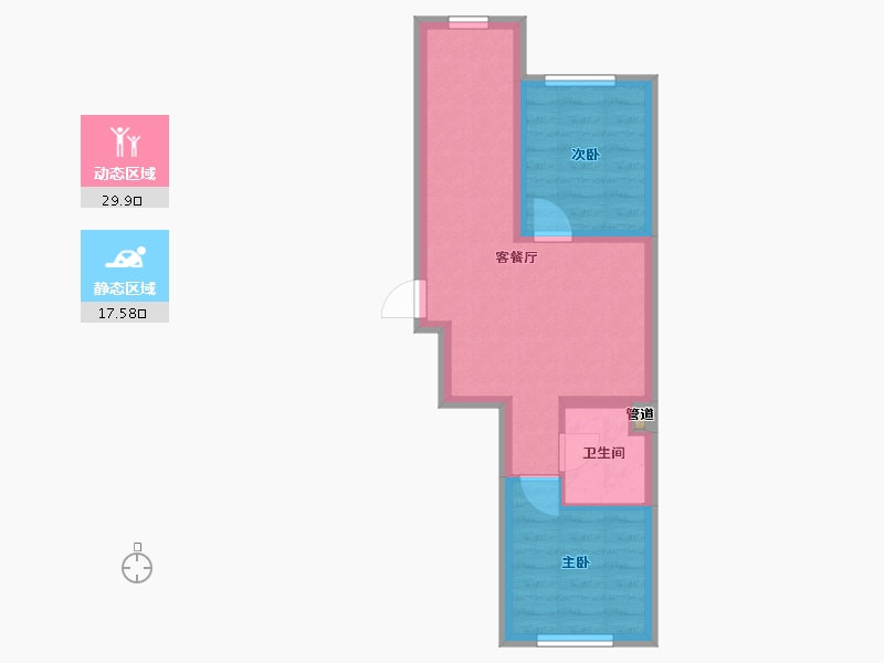 辽宁省-沈阳市-和平上河城胜利南街(17,14,10）号楼63m²-41.74-户型库-动静分区