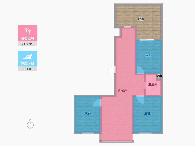 辽宁省-沈阳市-和平上河城胜利南街(15,10）号楼93m²-70.41-户型库-动静分区