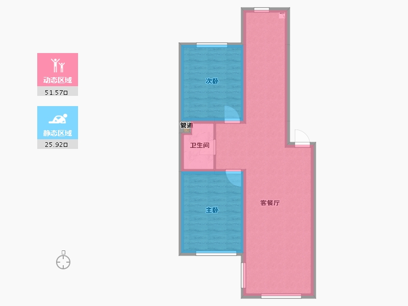 辽宁省-沈阳市-和平上河城胜利南街805-6号（22号楼）85m²-69.52-户型库-动静分区