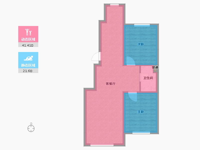 辽宁省-沈阳市-和平上河城胜利南街805-4号(15号楼）83m²-56.20-户型库-动静分区