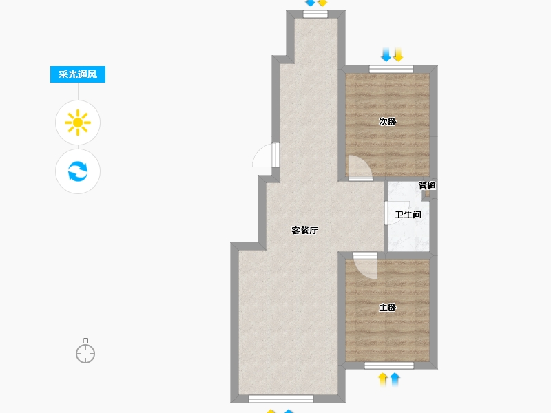 辽宁省-沈阳市-和平上河城胜利南街805-4号(15号楼）83m²-56.20-户型库-采光通风