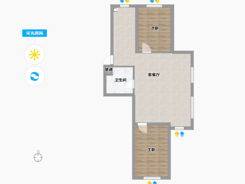 辽宁省-沈阳市-和平上河城胜利南街805-6号（22号楼）81m²-64.80-户型库-采光通风