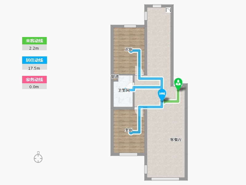 辽宁省-沈阳市-和平上河城胜利南街805-21号（23号楼）96m²-72.57-户型库-动静线