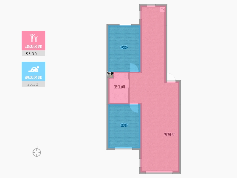 辽宁省-沈阳市-和平上河城胜利南街805-21号（23号楼）96m²-72.57-户型库-动静分区