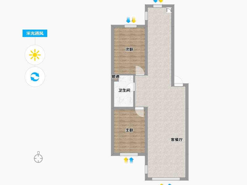 辽宁省-沈阳市-和平上河城胜利南街805-21号（23号楼）96m²-72.57-户型库-采光通风