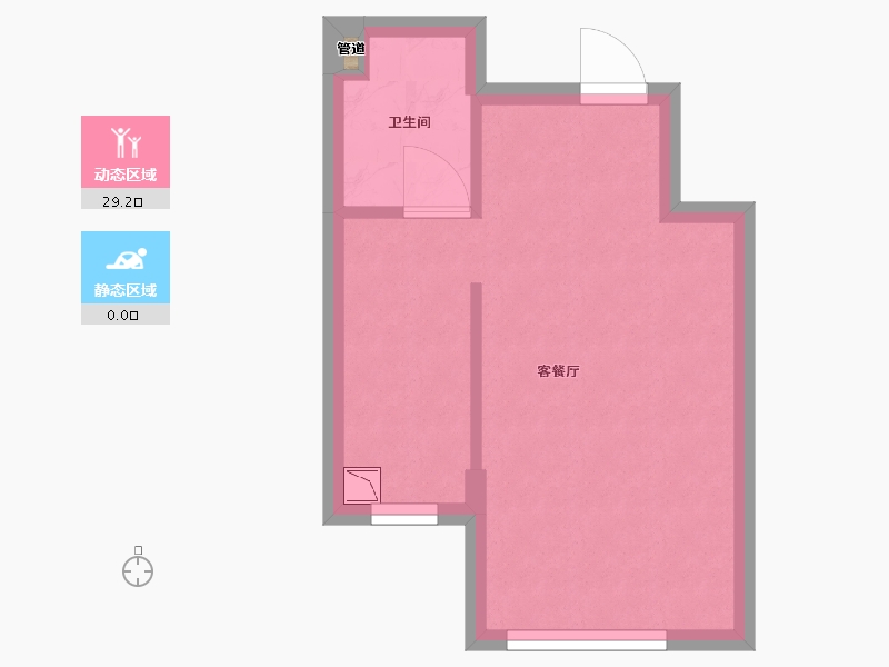 辽宁省-沈阳市-和平上河城胜利南街805-22号（18号楼）40m²-25.86-户型库-动静分区