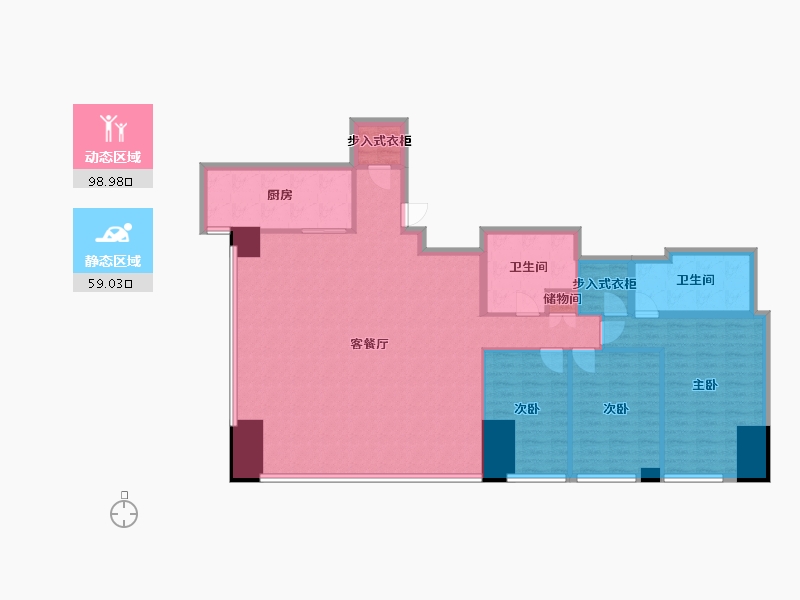 辽宁省-沈阳市-积水住宅裕沁府吉安路42-(1,2)号236m²-140.03-户型库-动静分区