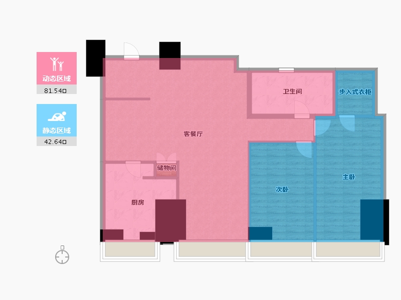 辽宁省-沈阳市-积水住宅裕沁府吉安路42-1号134m²-107.20-户型库-动静分区