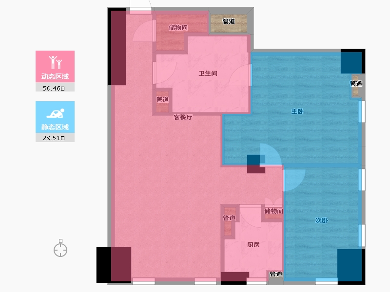 辽宁省-沈阳市-积水住宅裕沁府吉安路42-2号120m²-70.48-户型库-动静分区