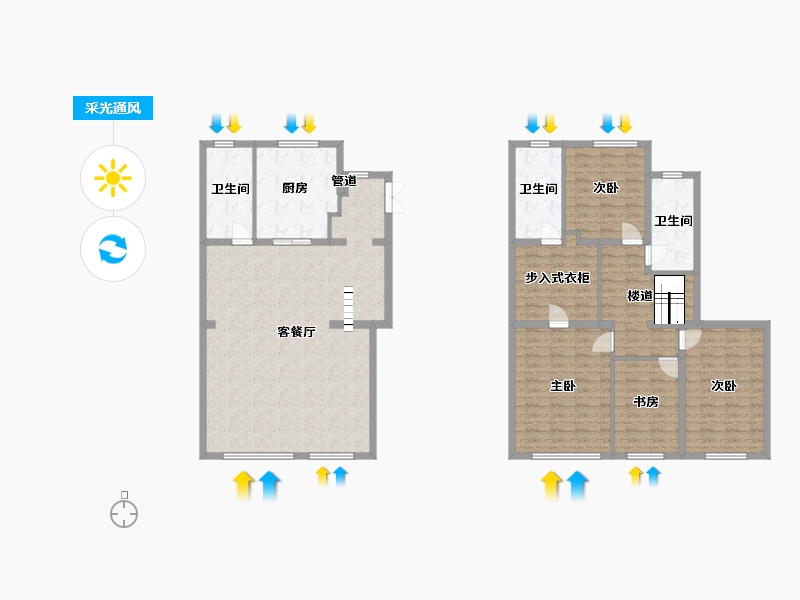 辽宁省-沈阳市-九洲御玺胜利南街888-160号（B10号楼）161m²-163.30-户型库-采光通风