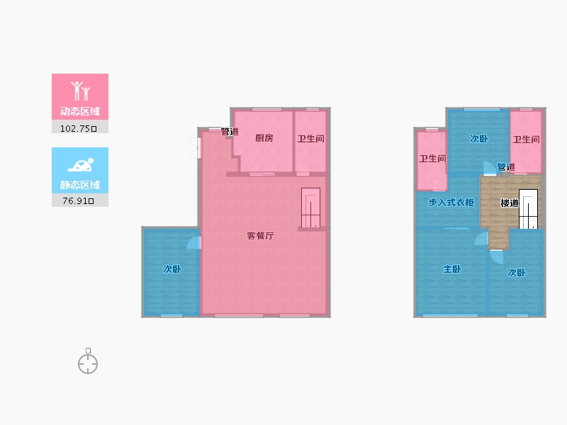 辽宁省-沈阳市-九洲御玺胜利南街888-160号（B10号楼）166m²-177.00-户型库-动静分区