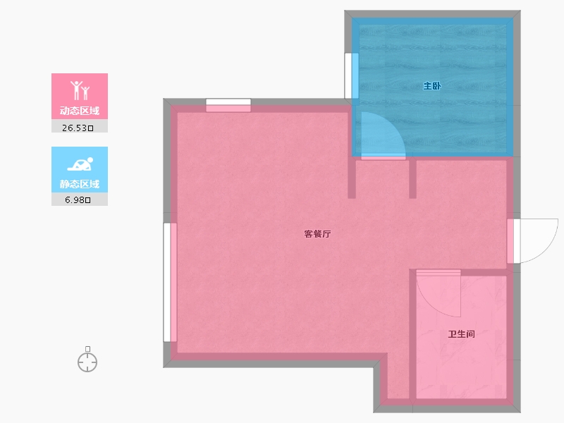 辽宁省-沈阳市-沈阳恒大世界城南京北街（11,4,5,7,10）号楼47m²-29.82-户型库-动静分区