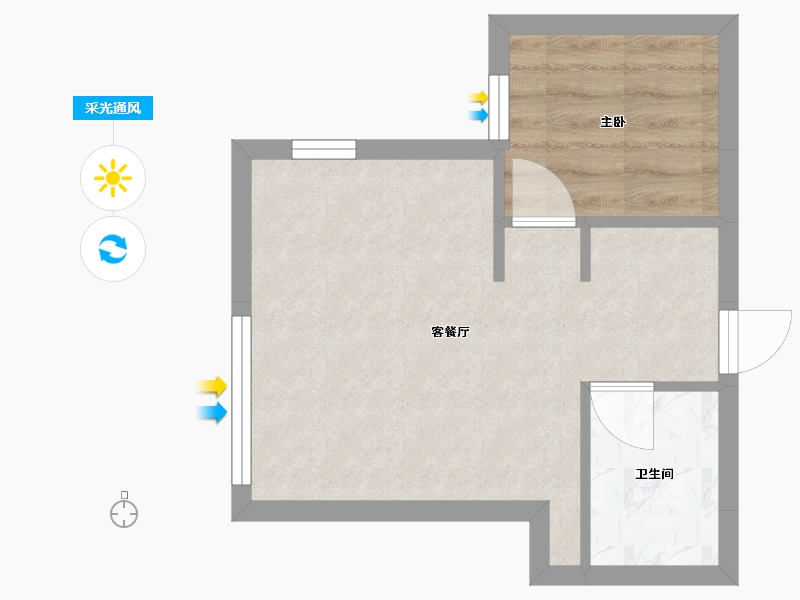 辽宁省-沈阳市-沈阳恒大世界城南京北街（11,4,5,7,10）号楼47m²-29.82-户型库-采光通风