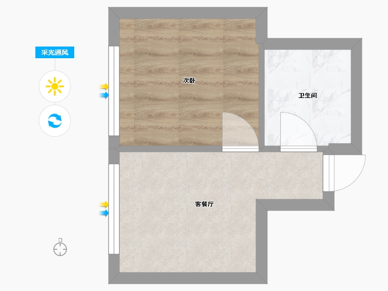 辽宁省-沈阳市-沈阳恒大世界城南京北街（11,8,4,5）号楼41m²-21.88-户型库-采光通风