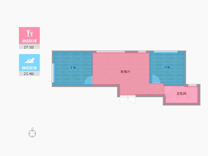 辽宁省-沈阳市-沈阳恒大世界城南京北街（11,8,4,5）号楼69m²-43.59-户型库-动静分区