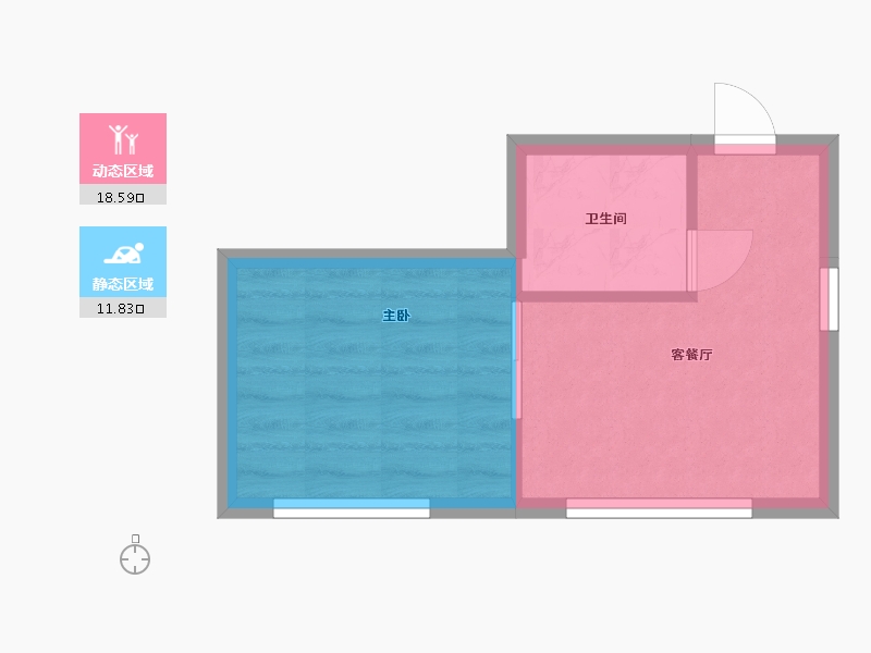 辽宁省-沈阳市-沈阳恒大世界城南京北街（11,8,4,5）号楼42m²-27.17-户型库-动静分区