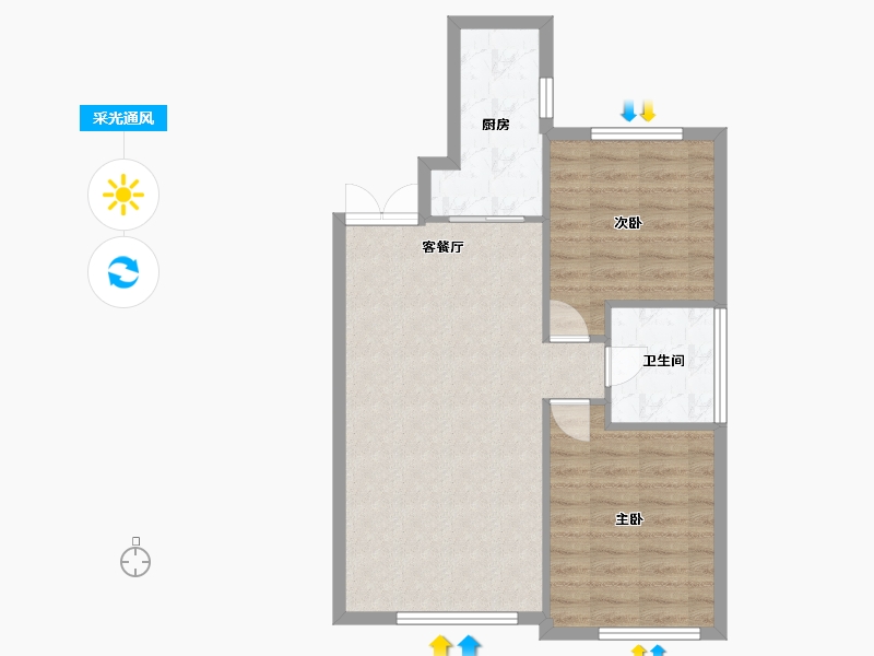 辽宁省-沈阳市-沈阳恒大世界城南京北街（12，9）号楼104m²-68.18-户型库-采光通风