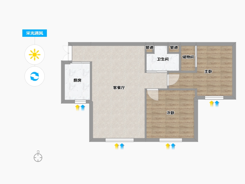 辽宁省-沈阳市-沈阳恒大世界城南京北街（11,8,4,5）号楼94m²-59.51-户型库-采光通风