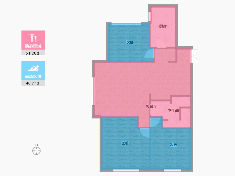 辽宁省-沈阳市-沈阳恒大世界城南京北街（12，6）号楼133m²-83.90-户型库-动静分区