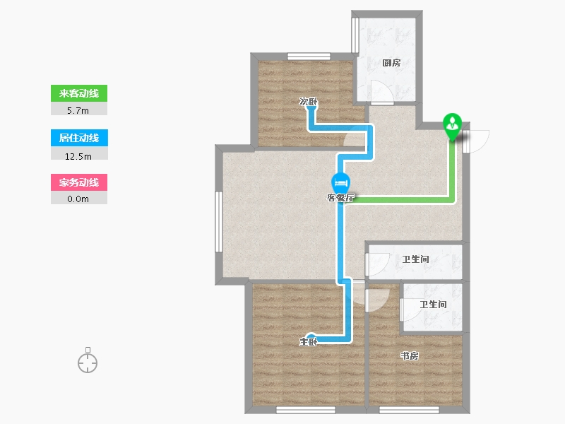 辽宁省-沈阳市-沈阳恒大世界城南京北街36-4号楼（12）129m²-85.61-户型库-动静线